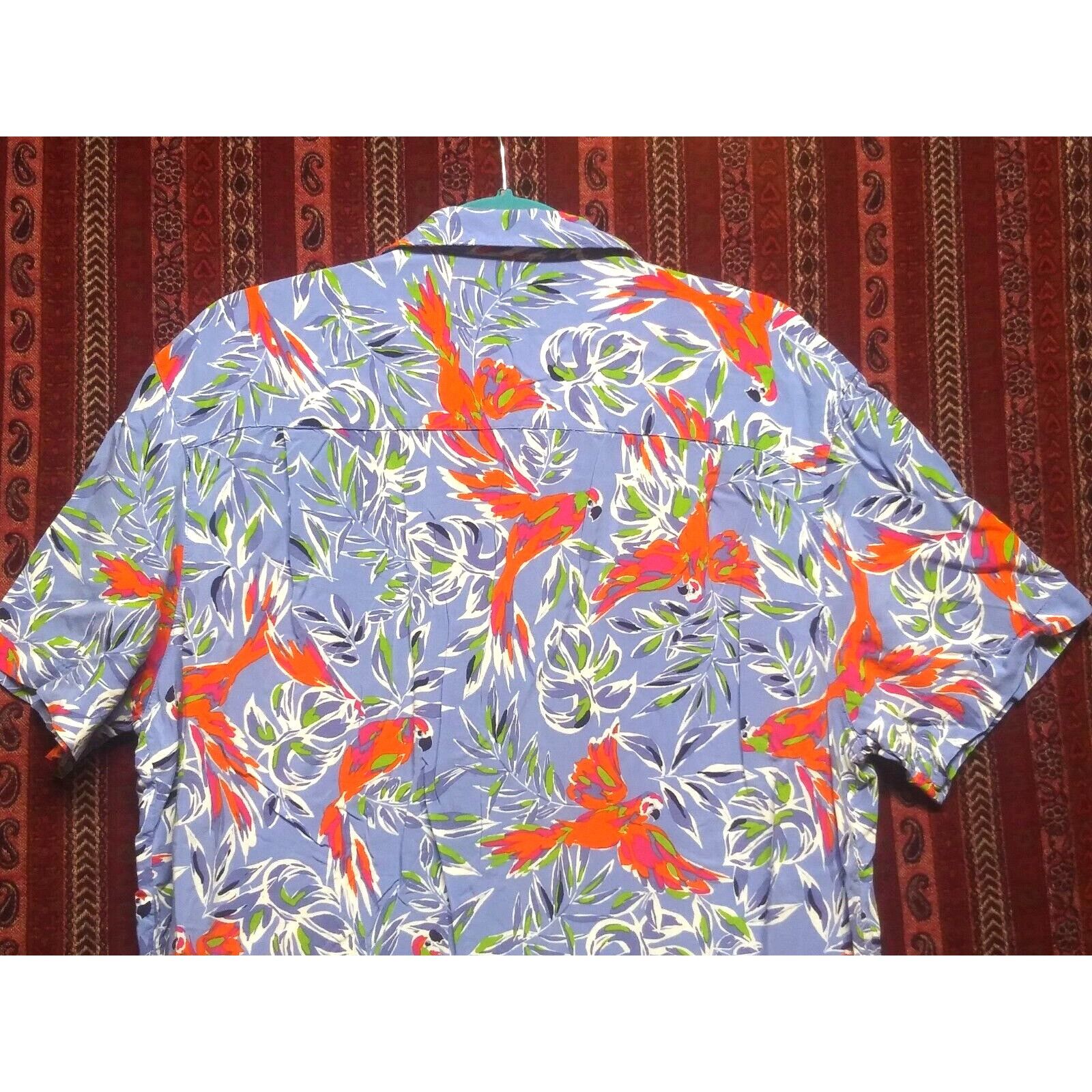 George George Mens Hawaiian Shirt L(42-44) Tropical Birds blue oran Size US L / EU 52-54 / 3 - 7 Thumbnail