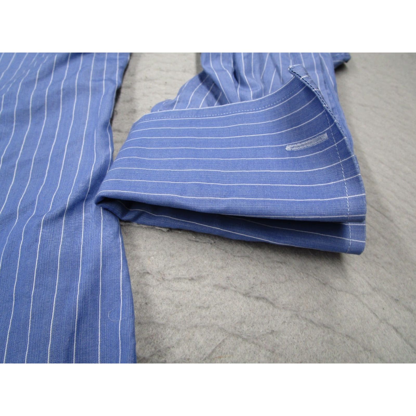 Charles Tyrwhitt VINTAGE Charles Tyrwhitt Dress Shirt Men 34 Slim Blue Stripe Long Sleeve Button Up French Cuffs Business Casual Wedding Collar Shirt Size 34R - 5 Thumbnail