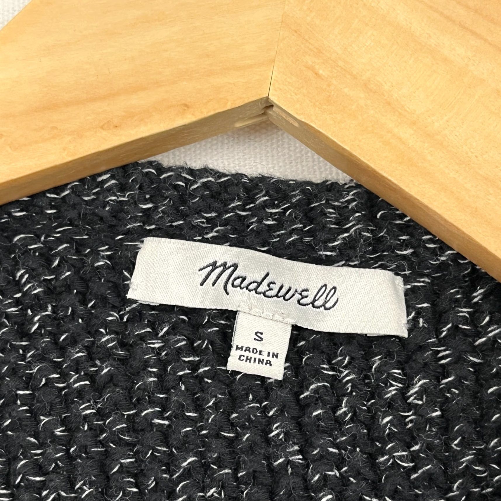 Madewell Madewell Memento Fringe Cardigan Sweater Womens S Black Heavy Knit Open Front Size S / US 4 / IT 40 - 2 Thumbnail