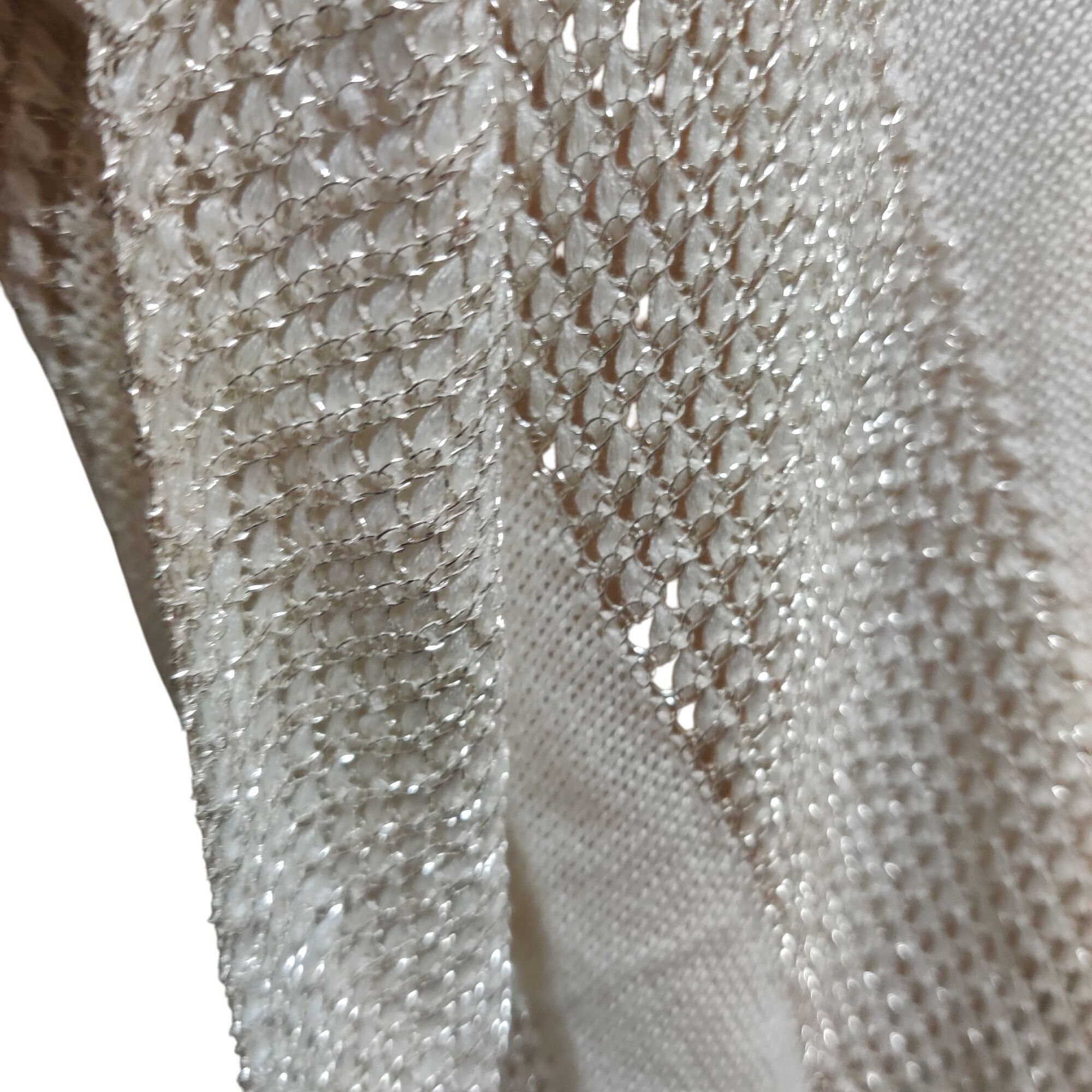 Other Belldini S M Ivory Metallic Knit Asymmetrical Poncho Sweater Size S / US 4 / IT 40 - 9 Thumbnail