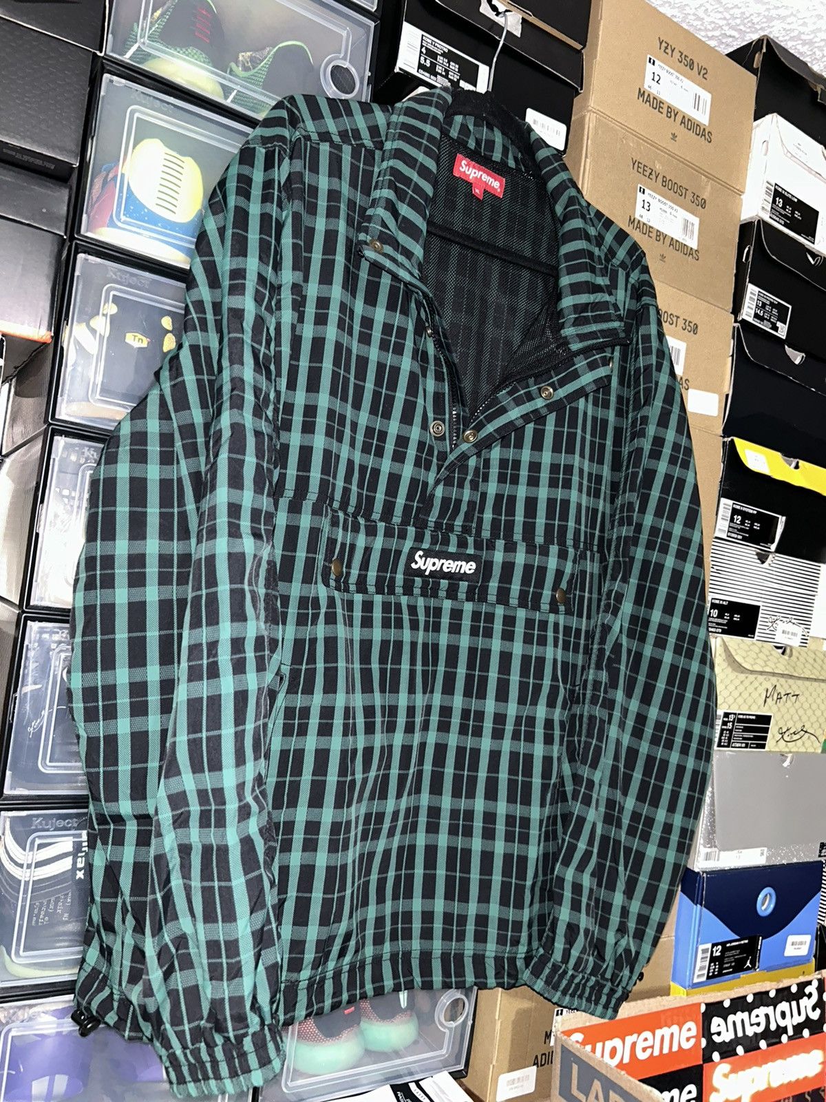 Supreme Supreme Nylon Plaid Pullover Green FW18 size XL NEW Size US XL / EU 56 / 4 - 5 Thumbnail