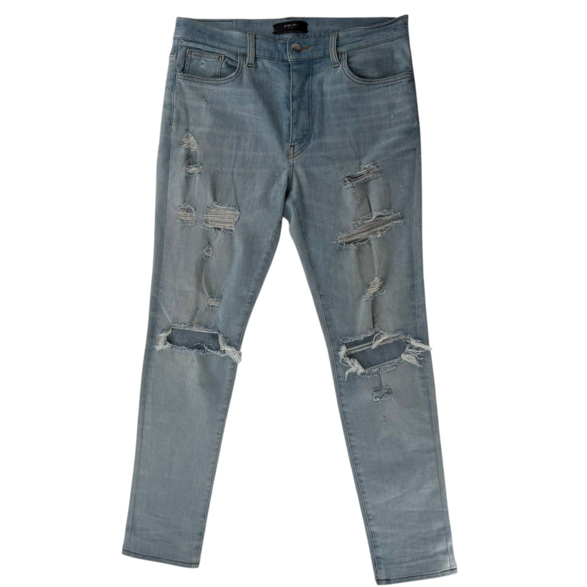 Amiri Distressed Jeans Blue Size US 34 / EU 50 - 1 Thumbnail
