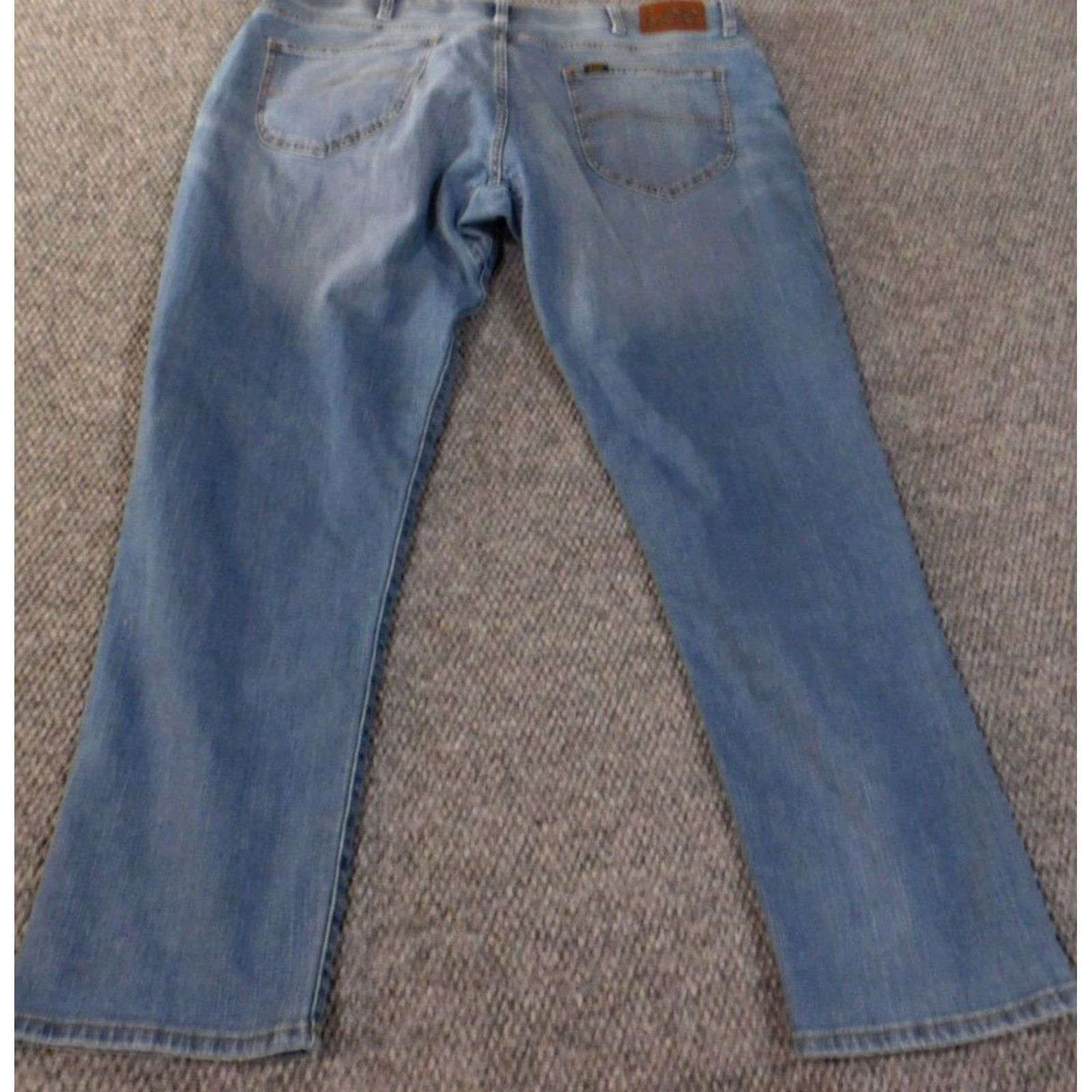 Lee Lee Jeans Men 40x32 Blue Denim Straight Regular Stretch Waist Inseam 32 Classic Set USA Pockets Zipper Size US 40 / EU 56 - 6 Thumbnail