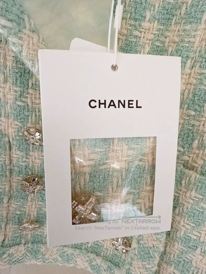 Chanel Chanel 23S spring and summer mint green thousand-bird chec Size XS / US 0-2 / IT 36-38 - 9 Thumbnail
