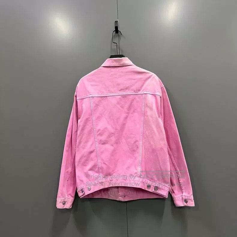 Balenciaga Balenciaga Pink Front Big Logo Denim Jacket Size XXS / US 00 / IT 34 - 2 Thumbnail