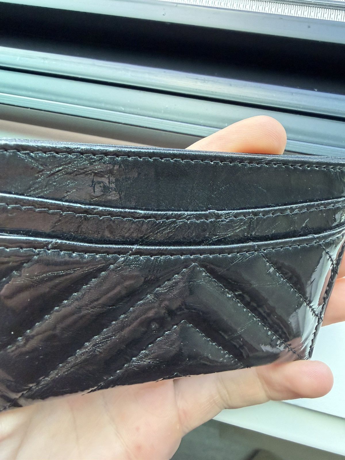 Chanel Chanel Patent Black Cardholder Size ONE SIZE - 7 Thumbnail