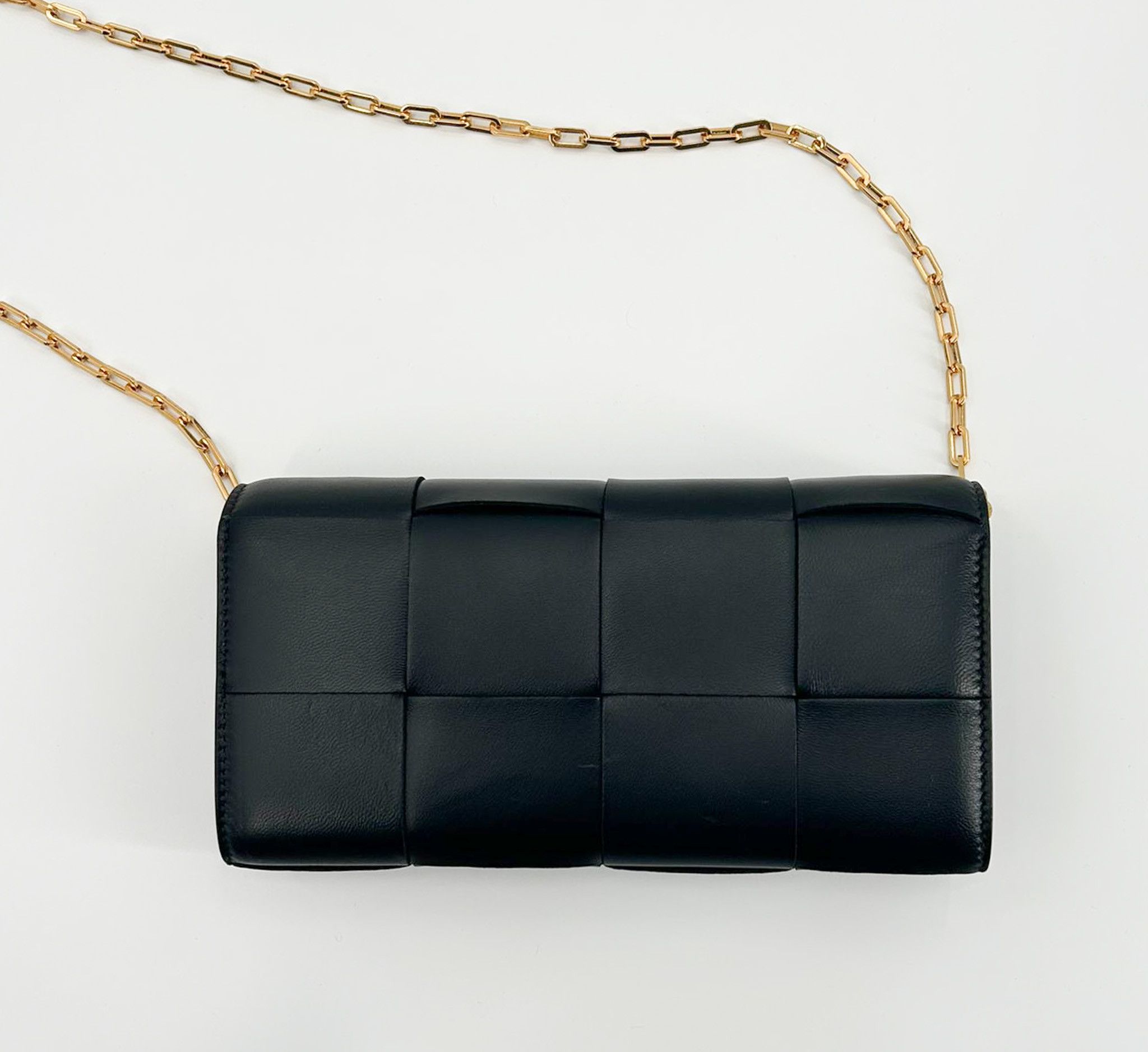 Bottega Veneta Bottega Veneta Cassette Leather Chain Wallet - Black Size ONE SIZE - 2 Thumbnail