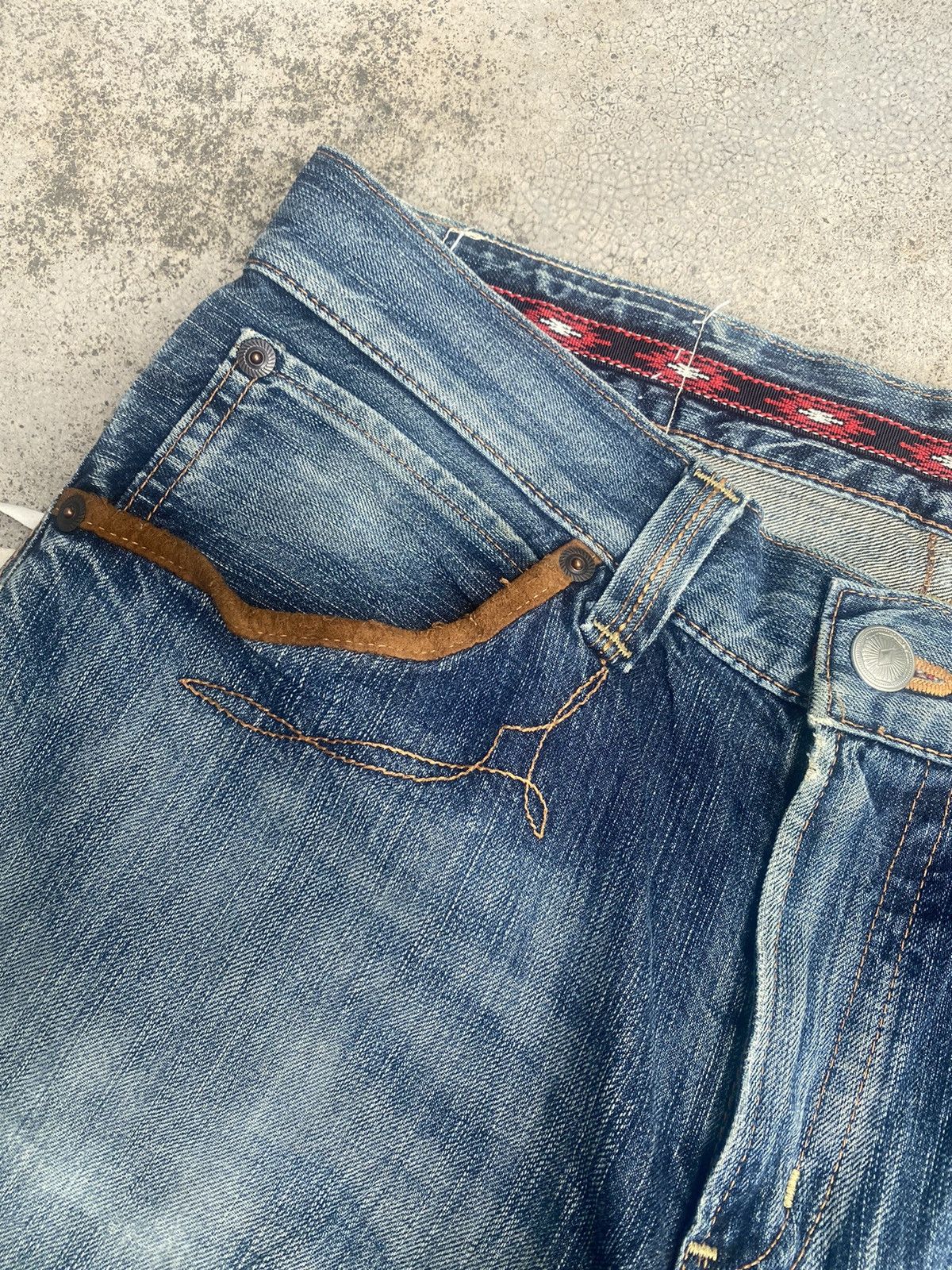 Edwin × Japanese Brand × Vintage Vintage y2k Edwin Faded Loose Denim Jeans Size US 36 / EU 52 - 10 Thumbnail