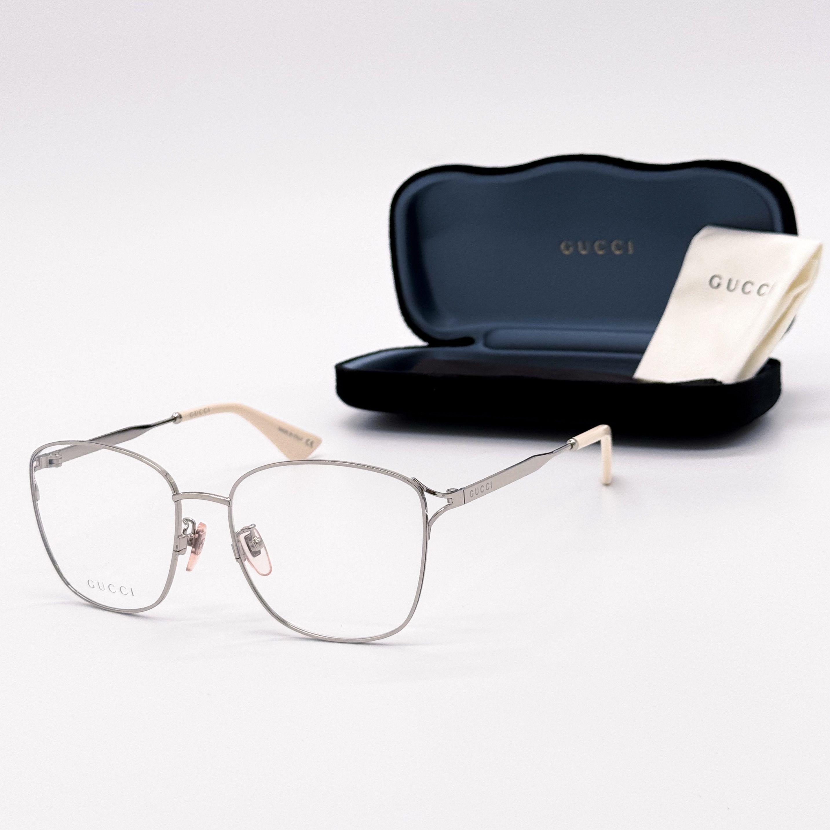 Gucci NEW GUCCI GG0819OA 003 WOMEN SILVER EYEGLASSES GUCCI Size ONE SIZE - 1 Thumbnail