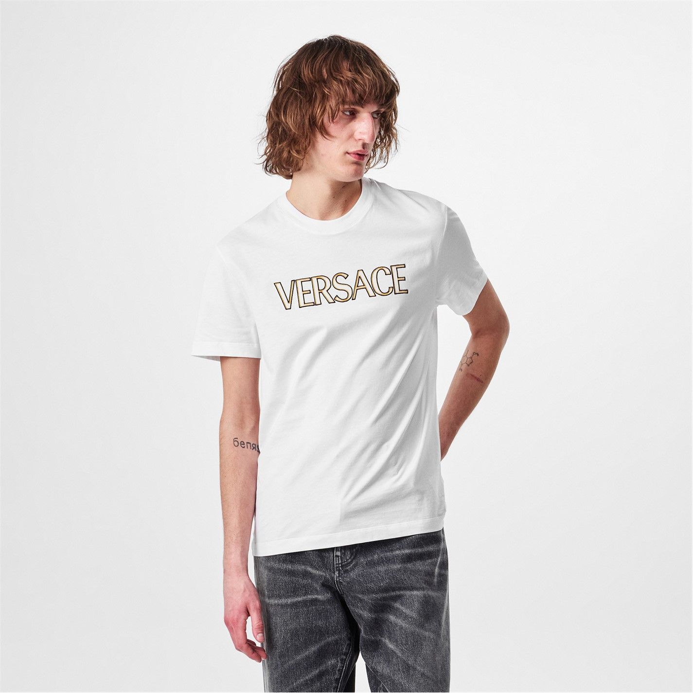 Versace o1g2r1mq0526 Logo Versace T-Shirt in White Size US L / EU 52-54 / 3 - 3 Thumbnail