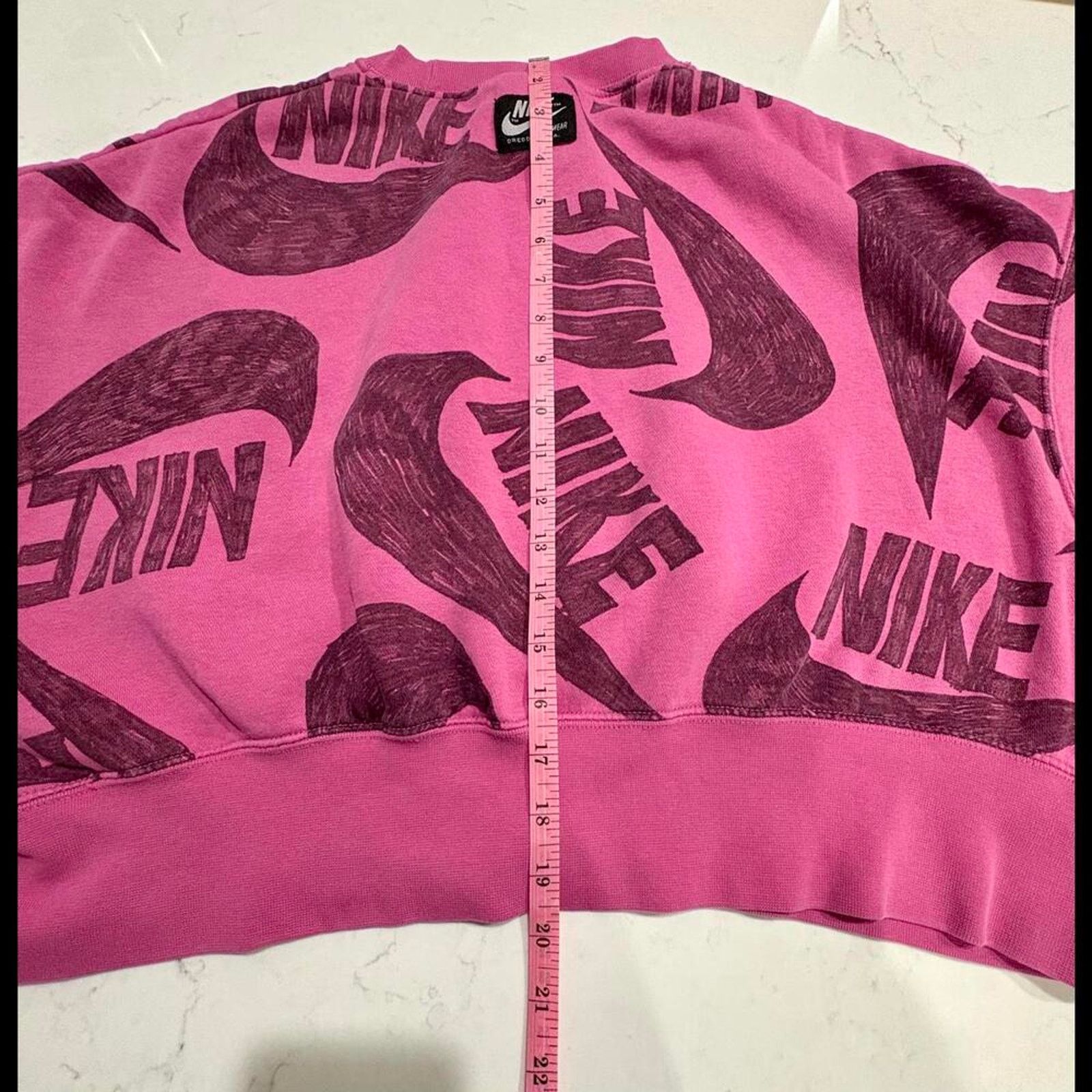 Nike Retro x NIKE Icon Clash Magenta Crop Pullover Sweatshirt XS Size XS / US 0-2 / IT 36-38 - 6 Thumbnail