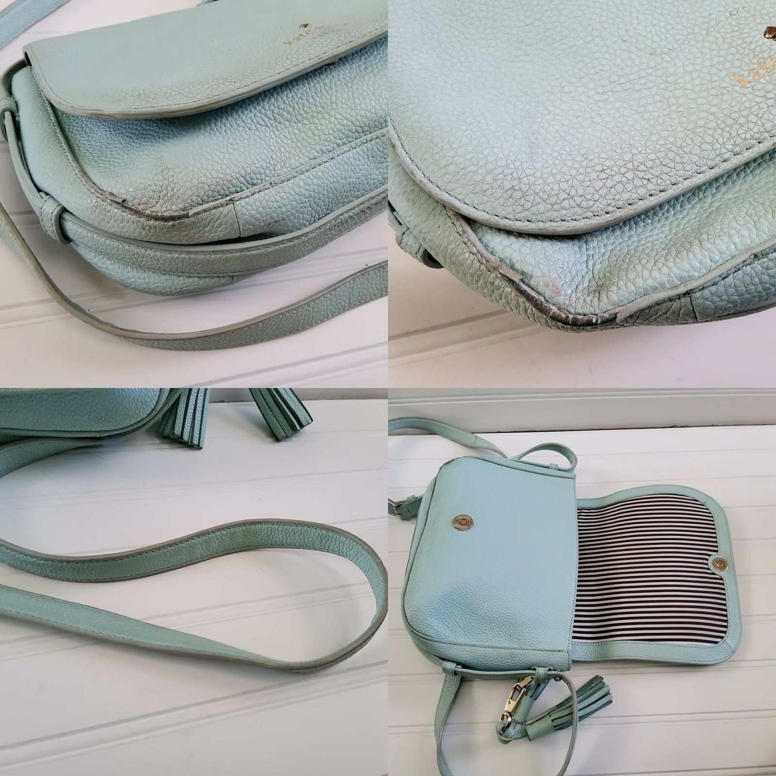 Vintage Kate Spade Orchard Street Penelope Crossbody Shoulder Bag Purse Light Blue Womens Small Leather Size ONE SIZE - 8 Thumbnail