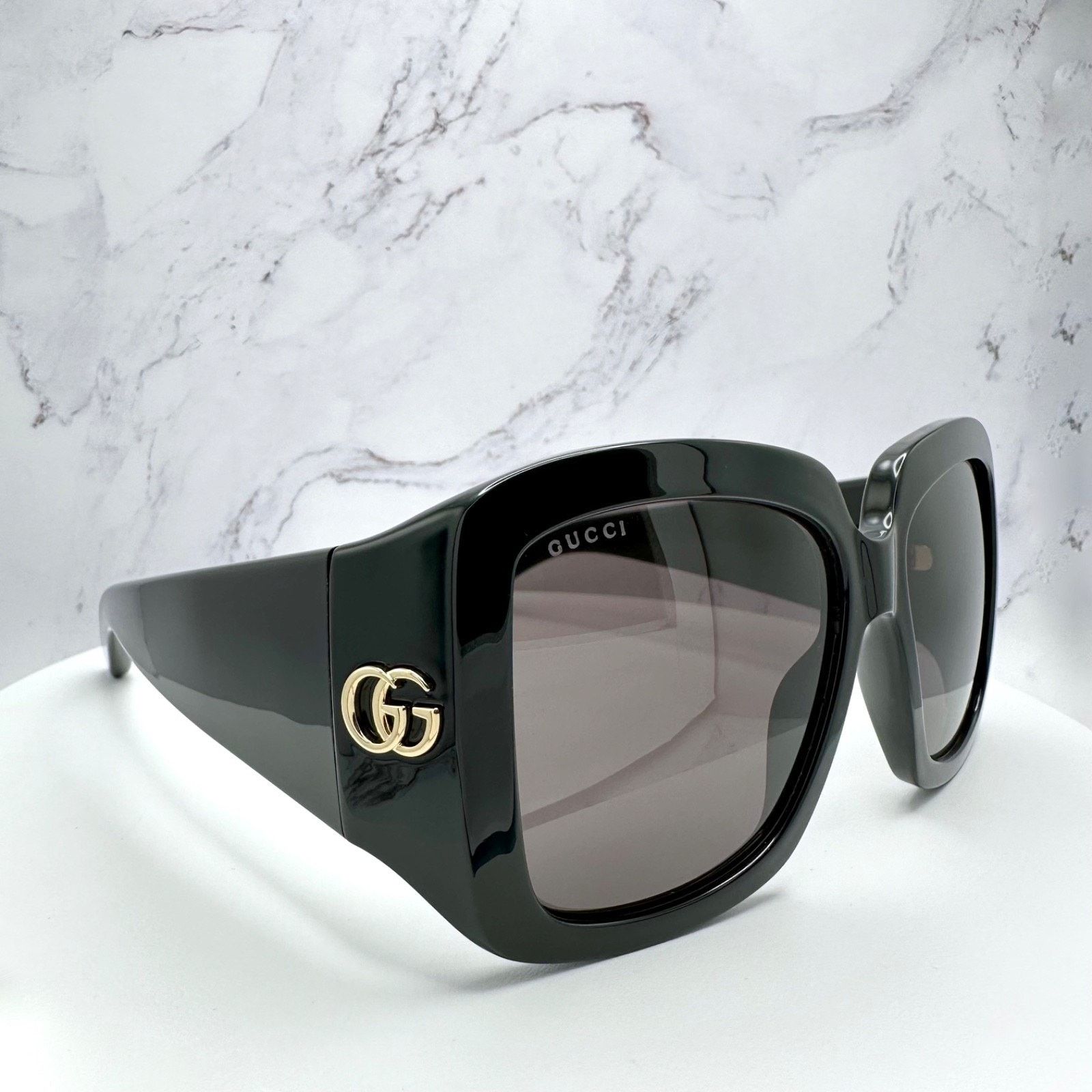 Gucci New GUCCI Sunglasses Wrap Square Black Gold Metal Authentic Size ONE SIZE - 7 Thumbnail