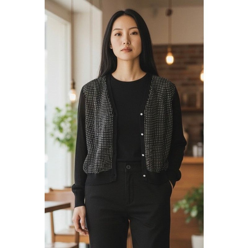 Japanese Brand Antipast Japan Polka Dot Sheer Back Cardigan size 1/S $690 Size S / US 4 / IT 40 - 1 Thumbnail