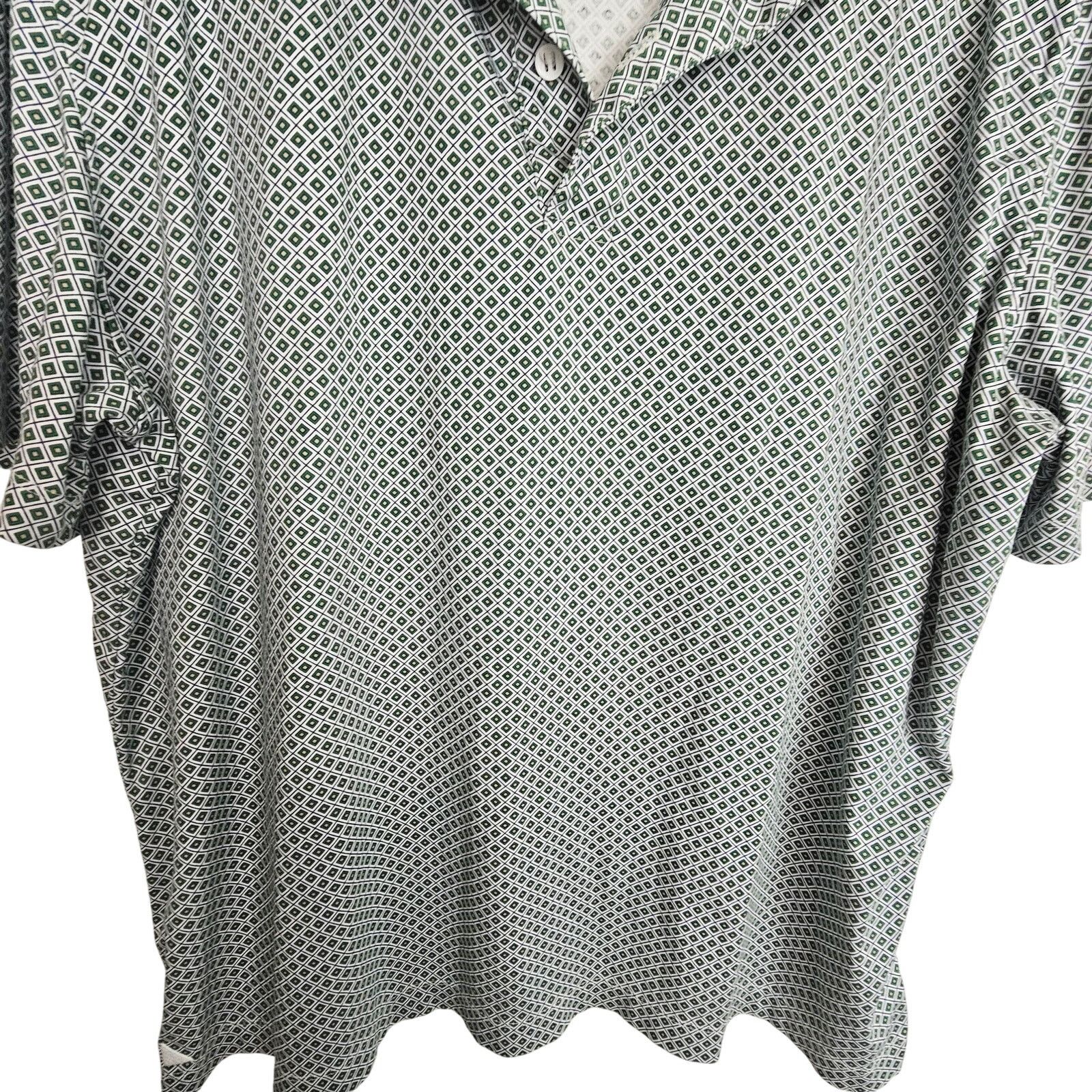 UNTUCKit Untuckit Mens Diamond Print Polo Shirt XL Business Casual Size US XL / EU 56 / 4 - 3 Thumbnail