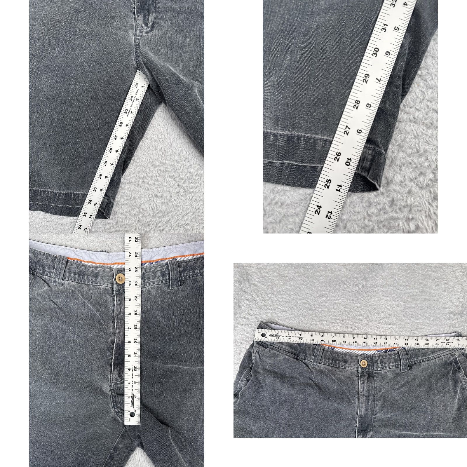 Tommy Bahama Tommy Bahama Shorts Mens 40 Gray Silk Cotton Herringbone Flat Front Casual Chino Size US 40 / EU 56 - 8 Thumbnail