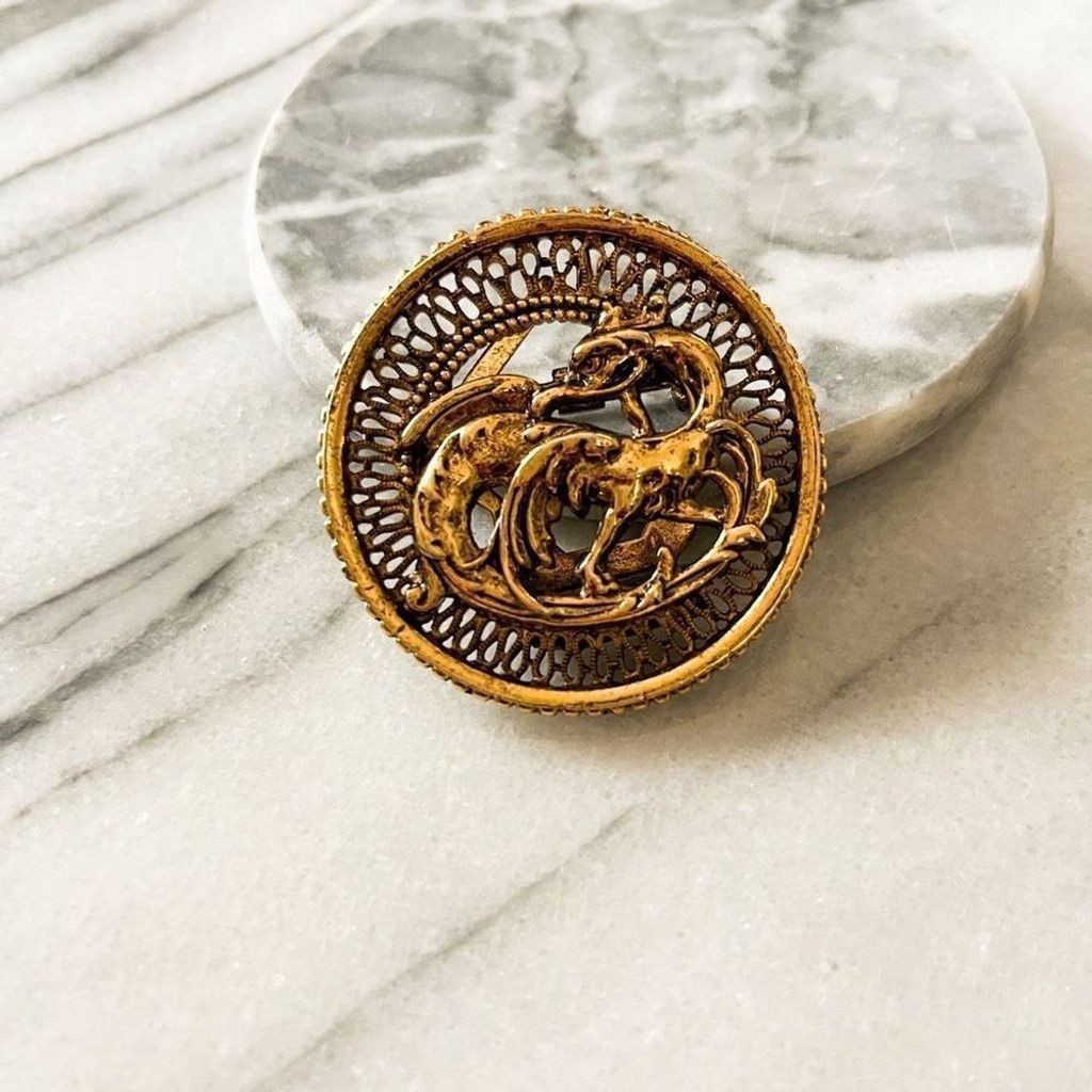 Vintage Vintage Arthur Pepper Signed ART Dragon Brooch Clip Size ONE SIZE - 1 Thumbnail