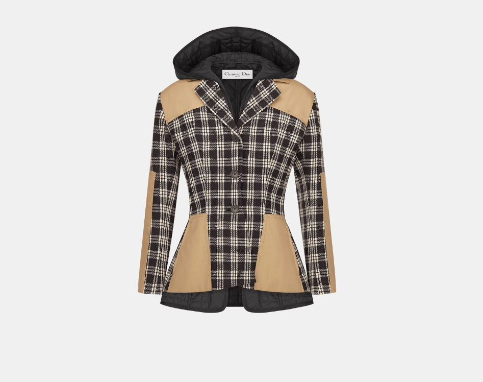 image of Dior O1W1Db10224 2-In-1 Jacket In Black & White in Black/White, Women's (Size Medium)