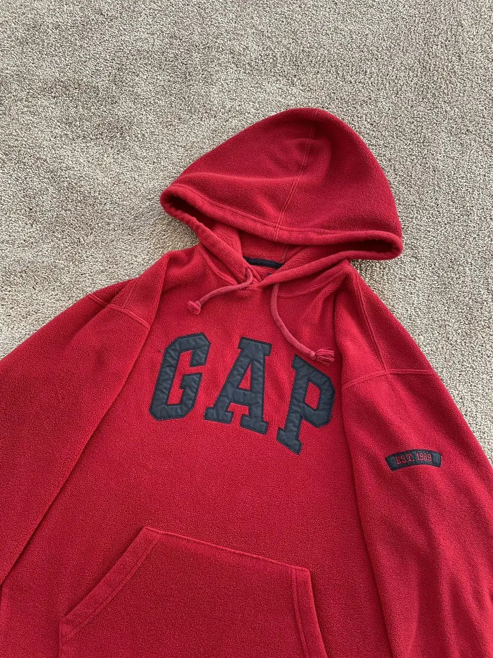 Gap × Vintage Early 2000s Gap Simple Fleece Logo Hoodie Size US S / EU 44-46 / 1 - 3 Thumbnail