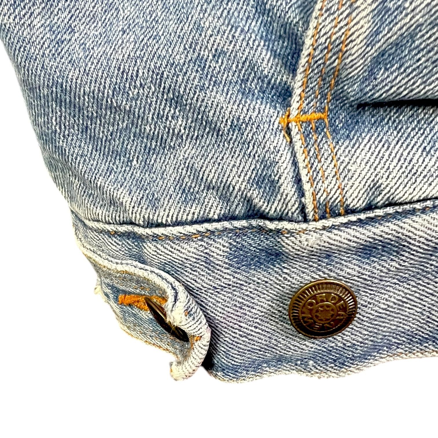 New Order Vintage 80s New Order Outerwear Hooded Youth Denim Jacket L Size US L / EU 52-54 / 3 - 6 Thumbnail