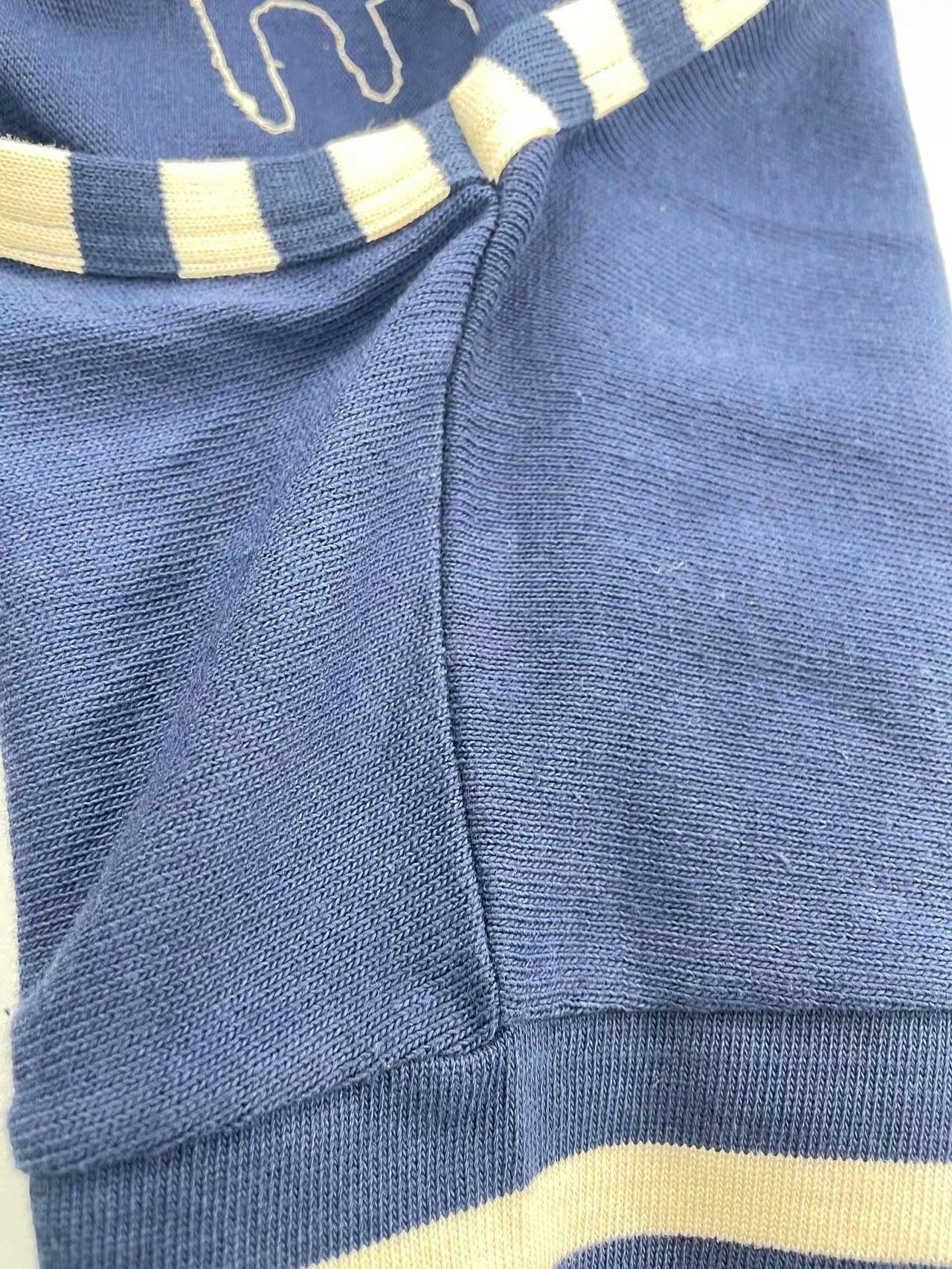 Saint Laurent Paris × Yves Saint Laurent SAINT LAURENT YSL Women's Navy Blue Natural Short-sleeved Size XS / US 0-2 / IT 36-38 - 16 Thumbnail