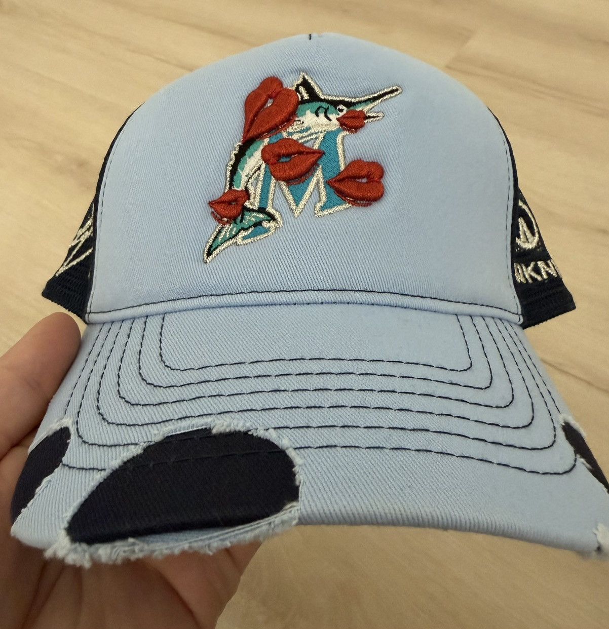 LaRopa LaRopa x UNKNWN Miami Marlins Exclusive Trucker Hat Blue Size ONE SIZE - 14 Thumbnail
