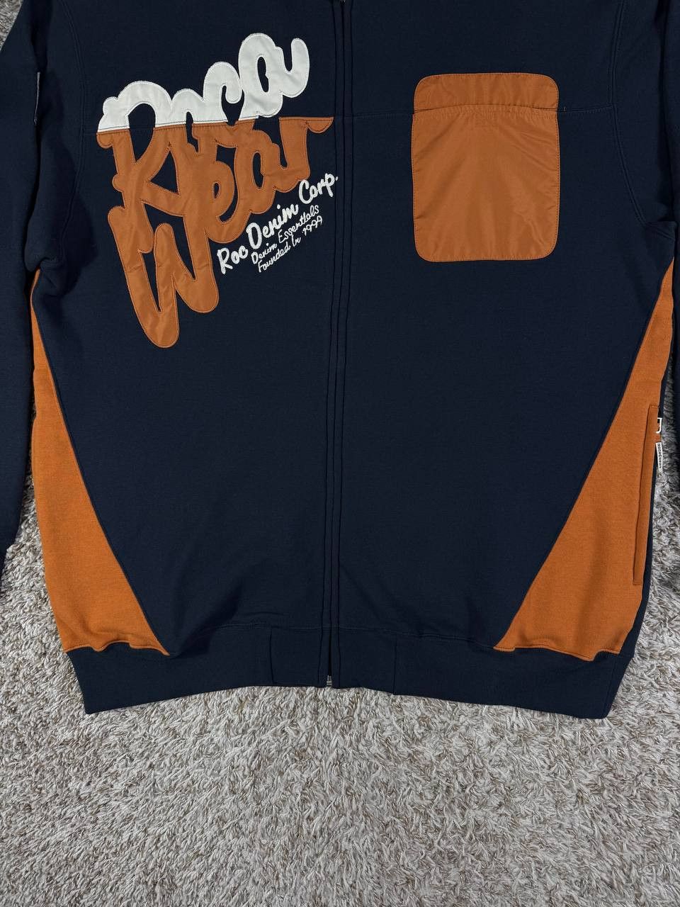 Rocawear Vintage Rocawear Denim Corp Full Zip Hoodie Y2K Hip Hop Size US XL / EU 56 / 4 - 3 Thumbnail