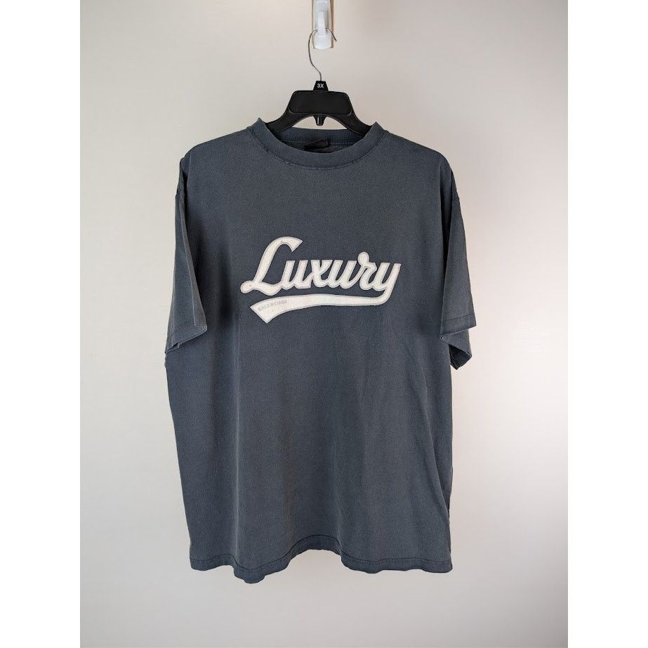 Balenciaga o1rshd1 Luxury Tee Shirt in Blue Size US L / EU 52-54 / 3 - 1 Thumbnail
