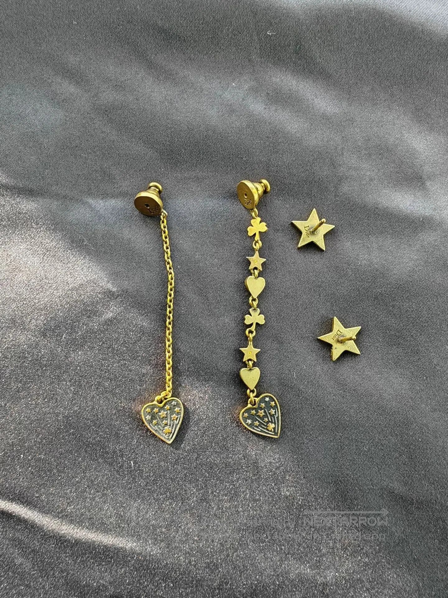 Dior Dior Asymmetric Tassel Heart Star Earrings. Size ONE SIZE - 1 Thumbnail