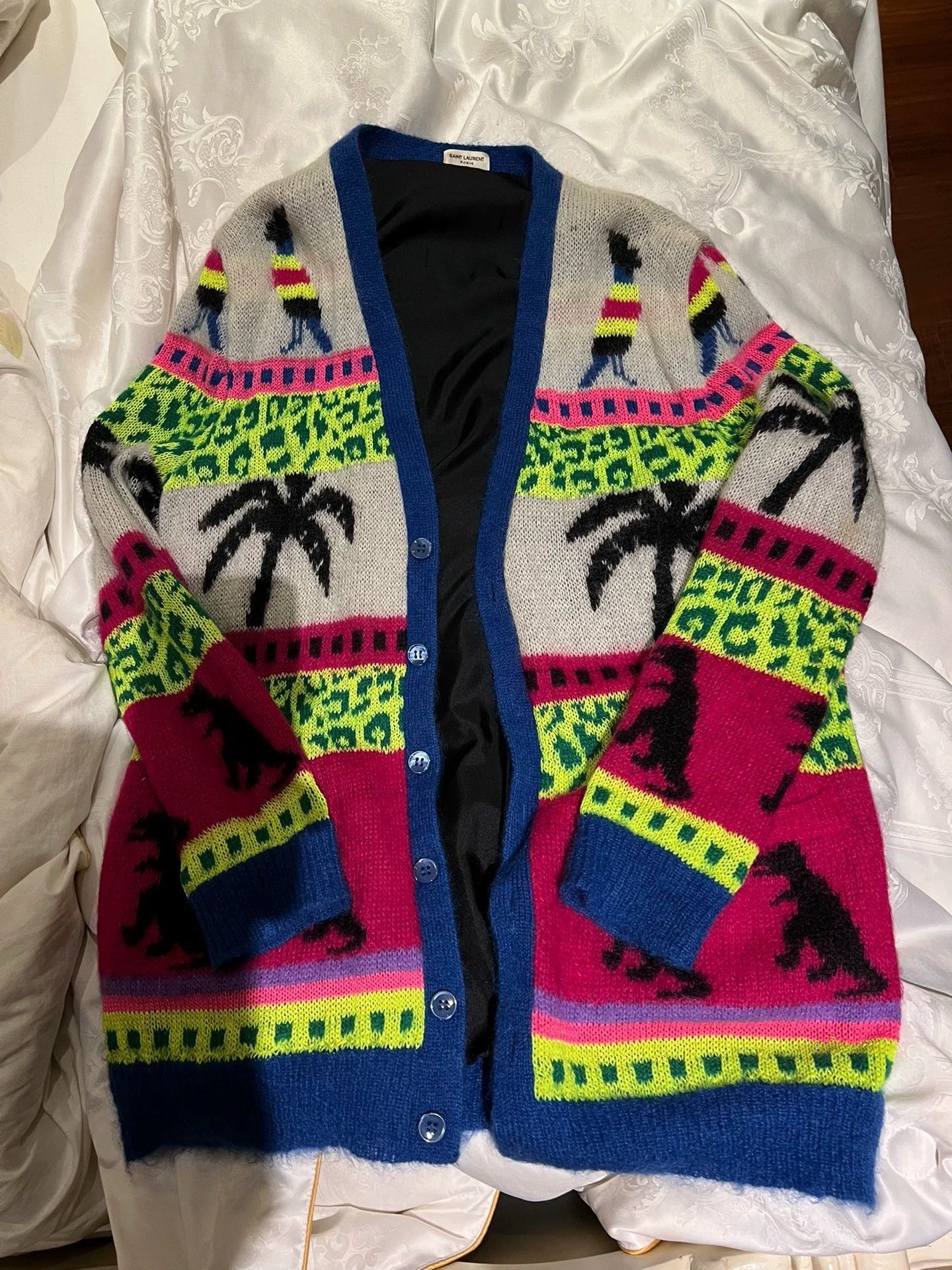 Saint Laurent Paris Saint Laurent Paris Dinosaur Coconut Tree Cardigan Jacket-2 Size US XL / EU 56 / 4 - 1 Thumbnail