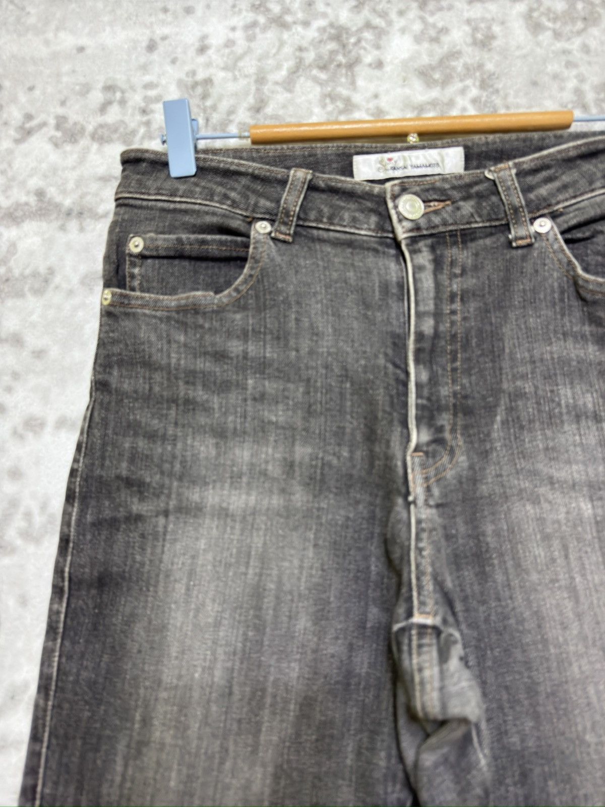 Kansai Yamamoto archive Kansai Yamamoto Sissy Grey Flared Denim Jeans Size US 27 - 4 Thumbnail