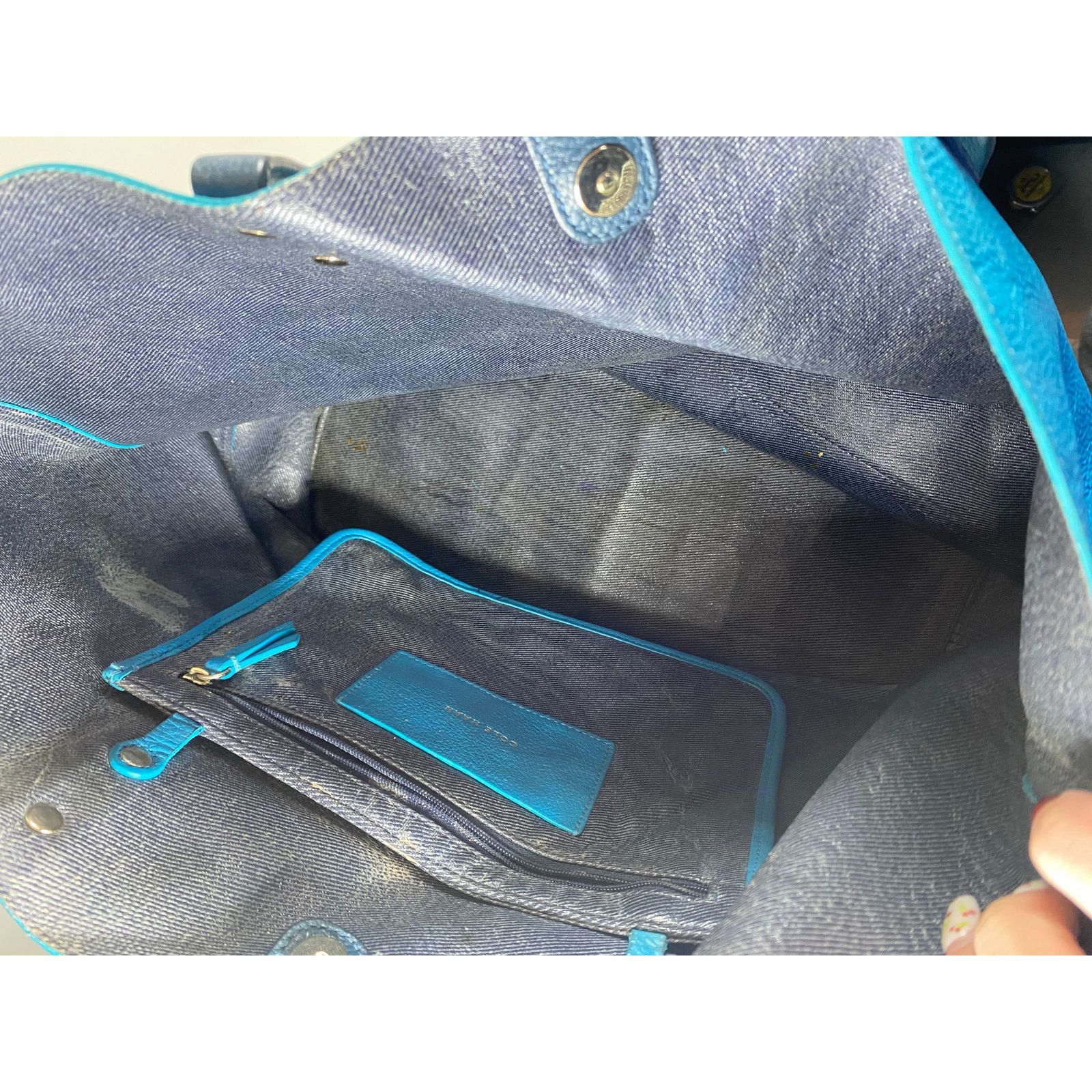 Cole Haan Cole Haan Leather Tote Blue Size ONE SIZE - 11 Thumbnail