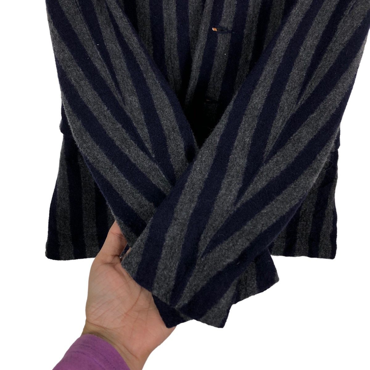 Issey Miyake 🔥Vintage Striped Wool Jacket General Garments Issey Miyake Size M / US 6-8 / IT 42-44 - 12 Thumbnail