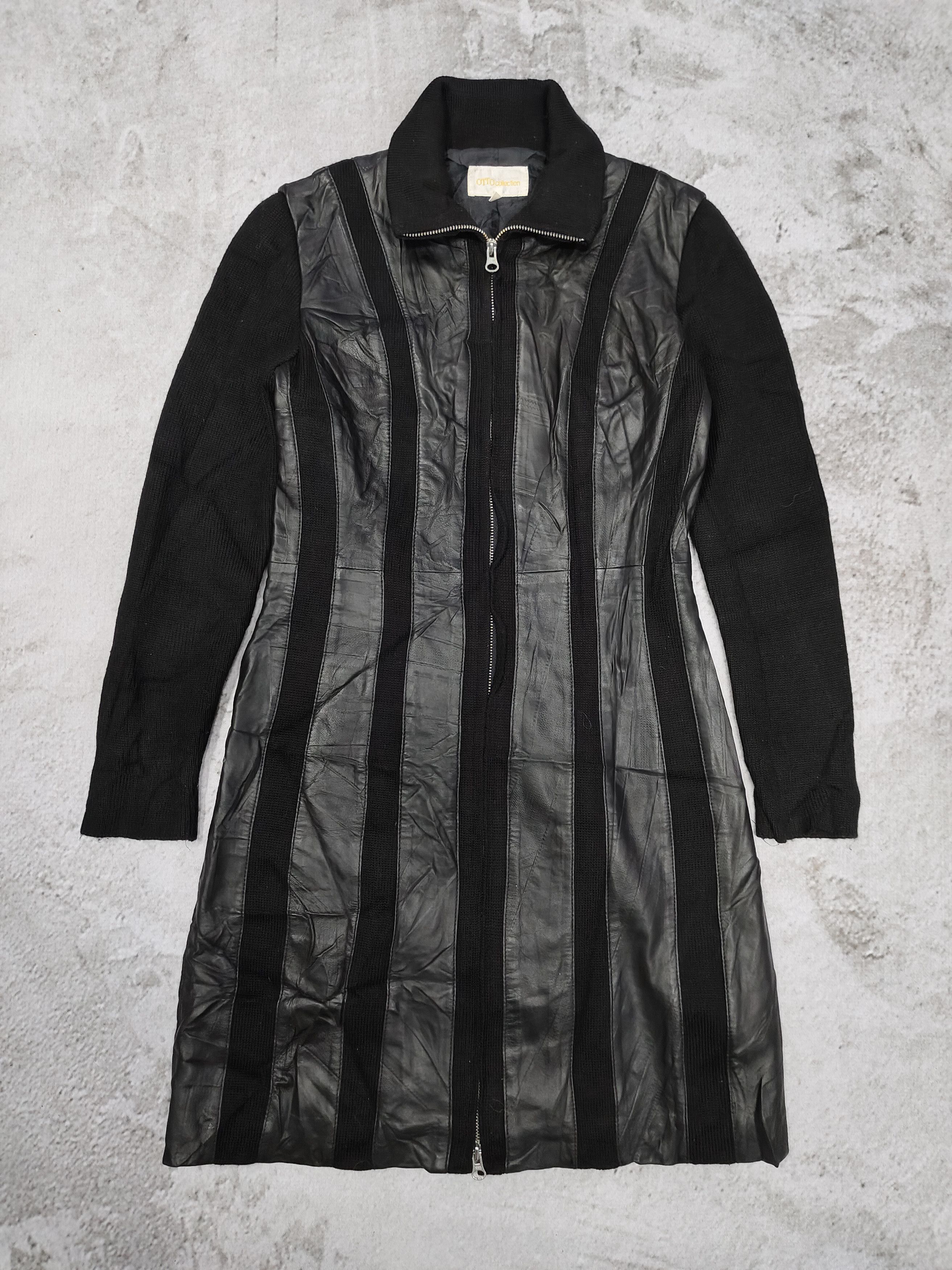 Otto 90s OTTO Collection- Hybrid Panel Lamb Leather Knit Coats Size M / US 6-8 / IT 42-44 - 5 Thumbnail