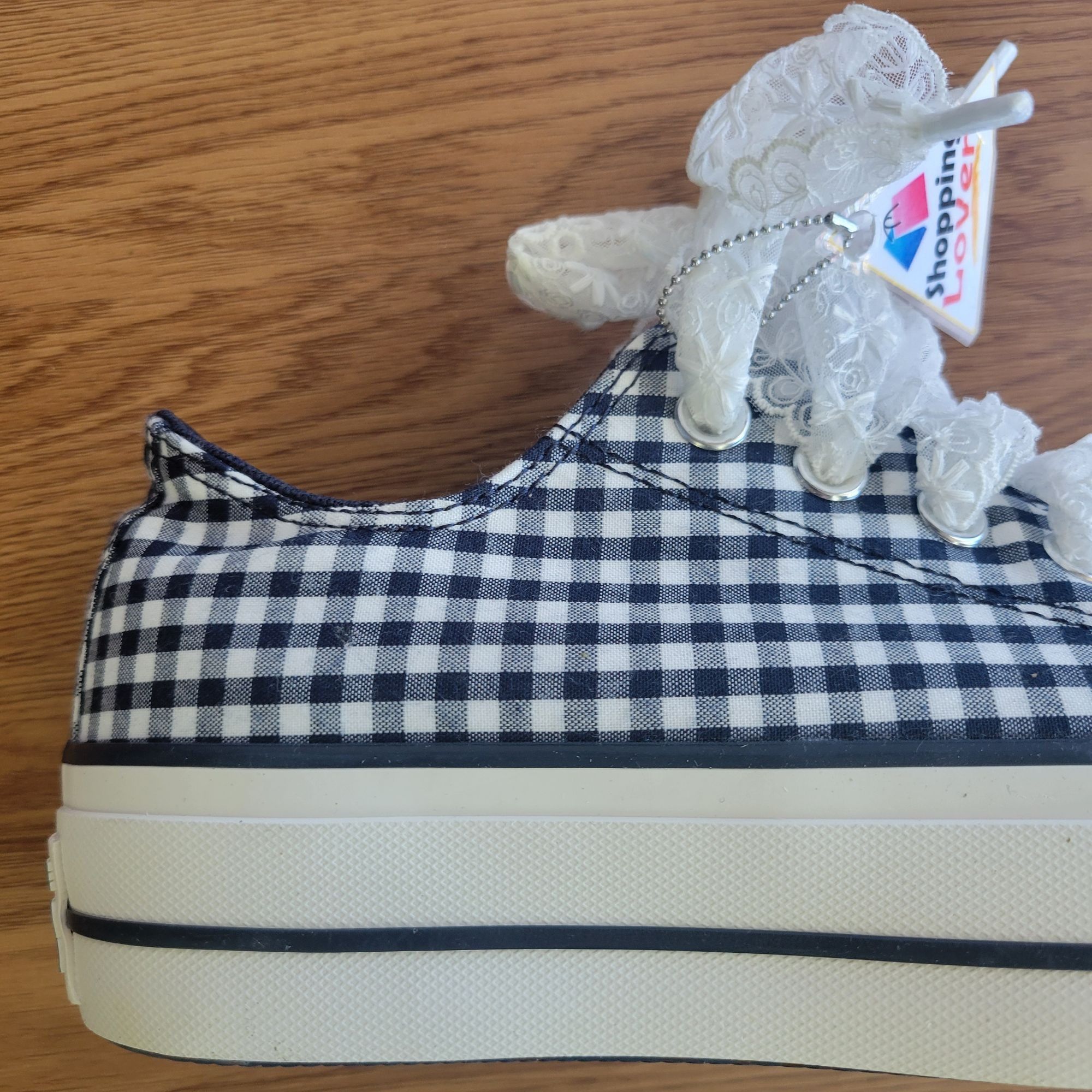 Converse ❤️Chuck Taylor All Star Lift Gingham 11 Womens Shoes Navy Wh Size US 11 / IT 41 - 10 Thumbnail