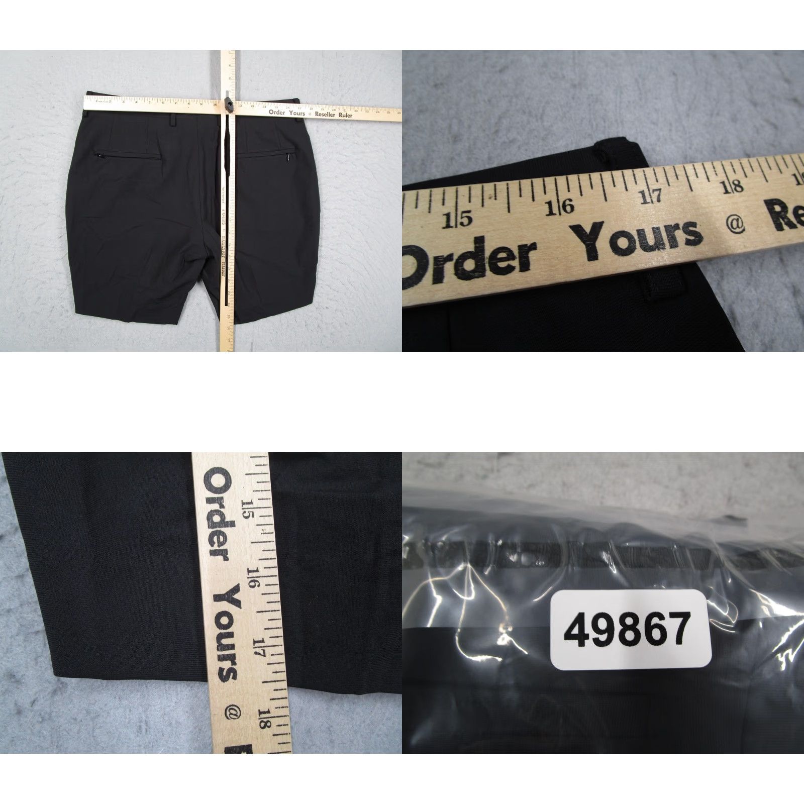 Vintage Sene Shorts Mens 34 Black Performance Golf Casual Polyester Solid Flat Front Pockets 7 In Inseam Mens Size US 34 / EU 50 - 8 Thumbnail