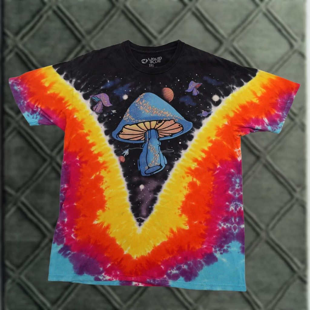 Liquid Blue LIQUID BLUE Mushroom T-Shirt Men 2XL Multicolor Space Tie Dye Short Sleeve Hippie Size US XXL / EU 58 / 5 - 1 Thumbnail