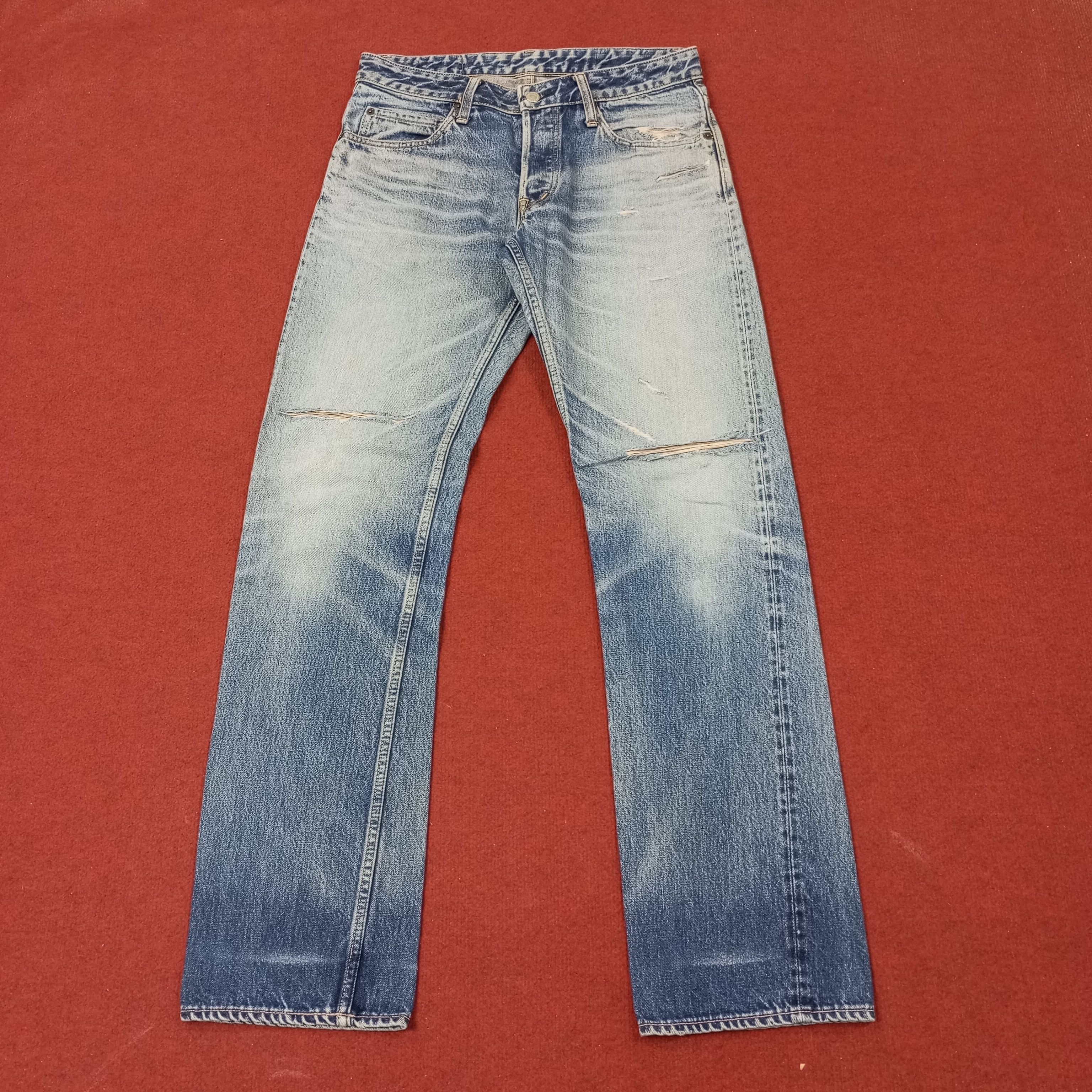 Japanese Brand Vintage Hramchm Japanese Brand Distressed Jeans c244n29 Size US 31 - 1 Thumbnail