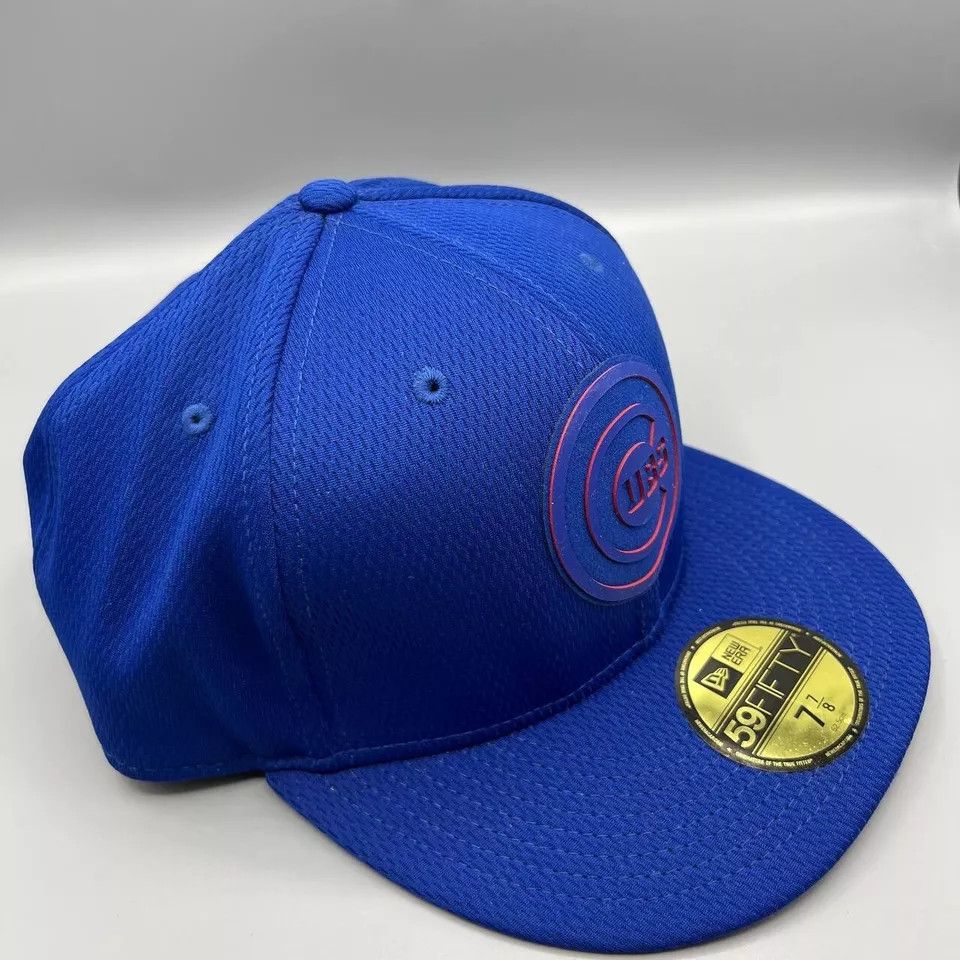 New Era Chicago Cubs Hat Men 7 7/8 Blue Fitted Cap New Size ONE SIZE - 3 Thumbnail