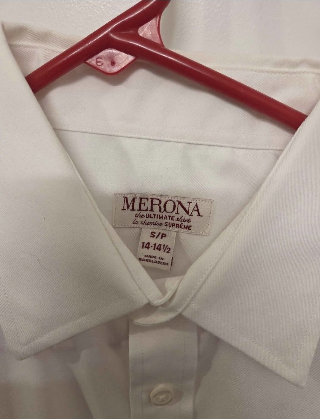 Other TWO Men's Small Slim / 14 - 14.5 White Dress Shirts Size US S / EU 44-46 / 1 - 4 Thumbnail