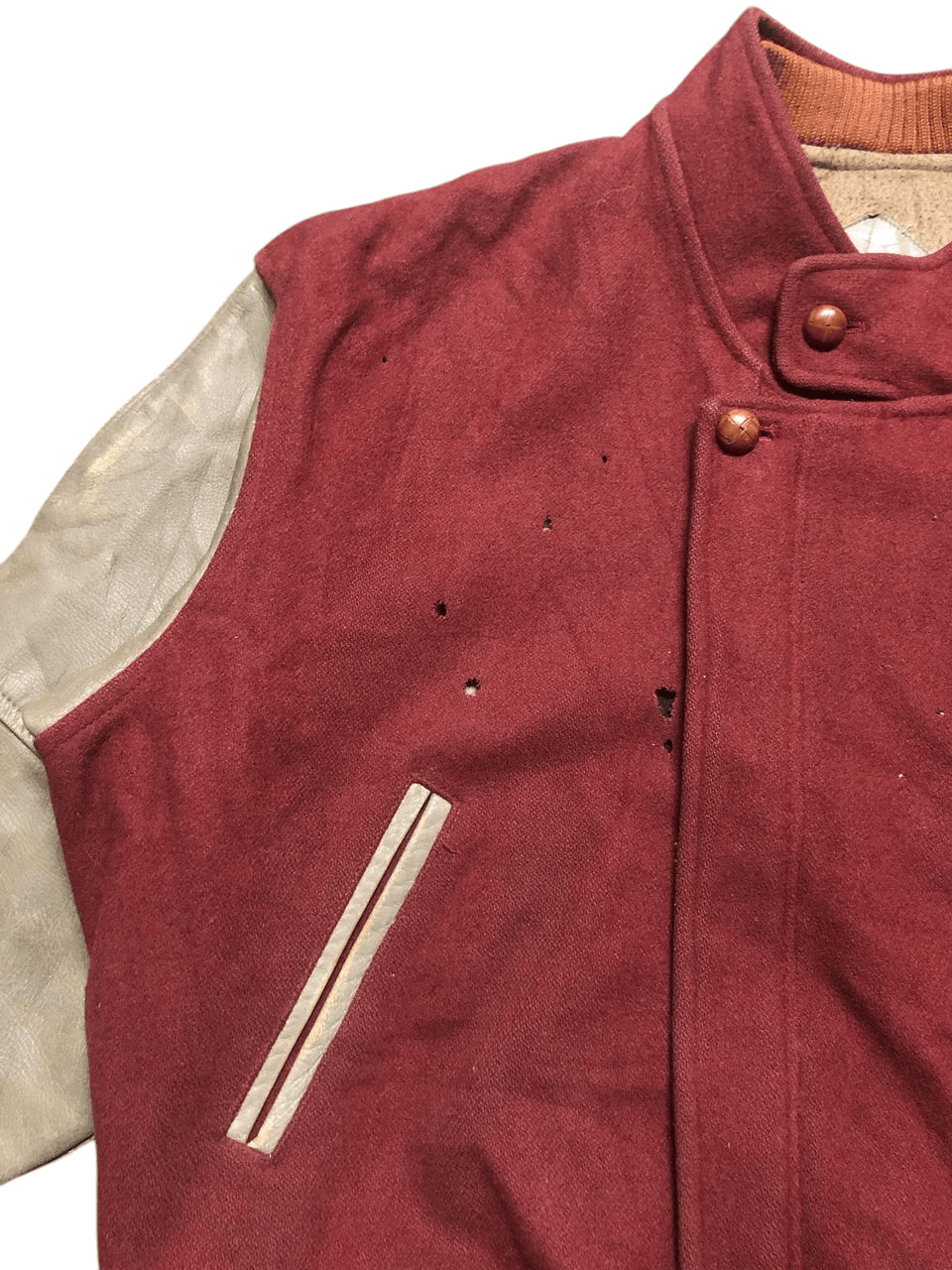 Issey Miyake VINTAGE TETE HOMME KATOH KAZUTAKA VARSITY JACKET DISTRESSED Size US L / EU 52-54 / 3 - 11 Thumbnail