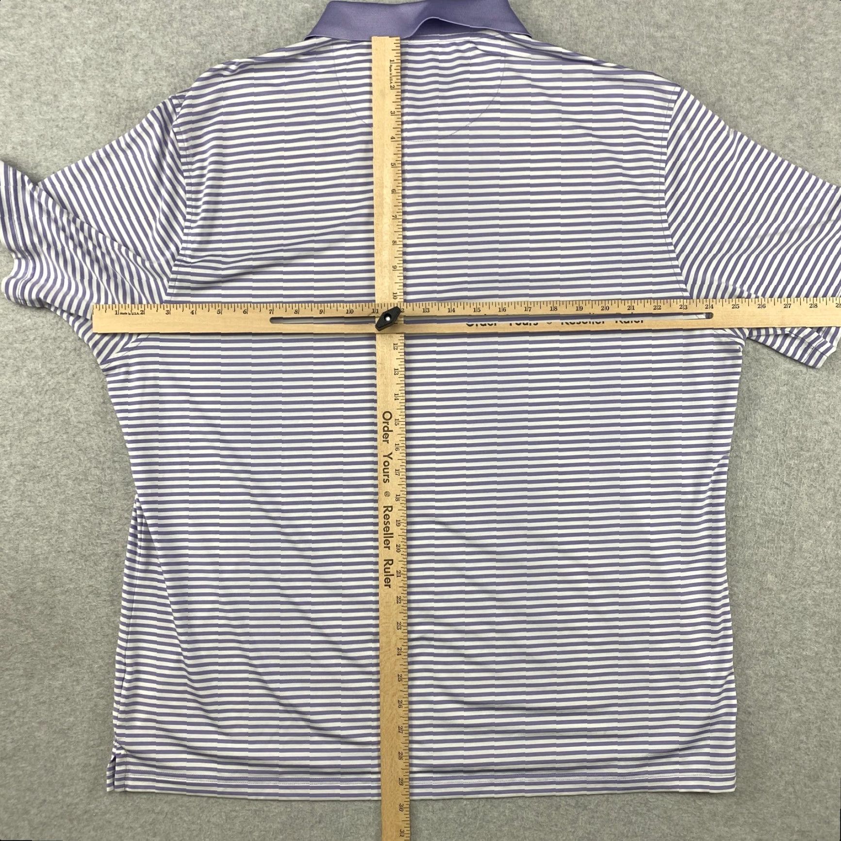 UNTUCKit UNTUCKit Shirt Mens XXL Cronos Golf Stretch Striped Purple Polo Size US XXL / EU 58 / 5 - 6 Thumbnail