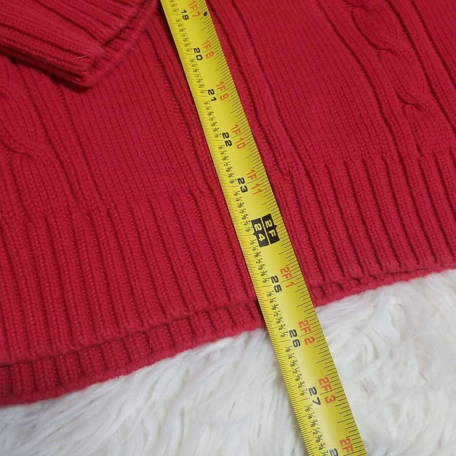 Bugle Boy Vintage Bugle Boy Red Cable Knit Crewneck Sweater Size US XL / EU 56 / 4 - 5 Thumbnail