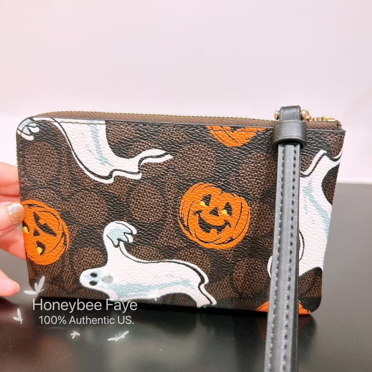 Coach Corner Zip Wristlet In Signature Canvas With Halloween CCL21 Size ONE SIZE - 3 Thumbnail