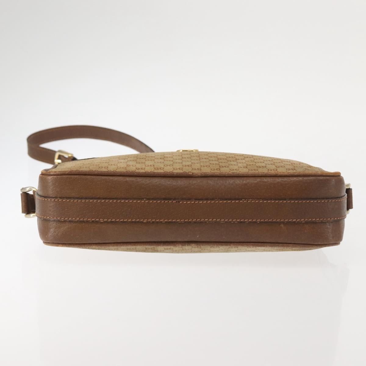 Gucci GUCCI Micro GG Canvas Shoulder Bag Suede Beige Gold Size ONE SIZE - 9 Thumbnail