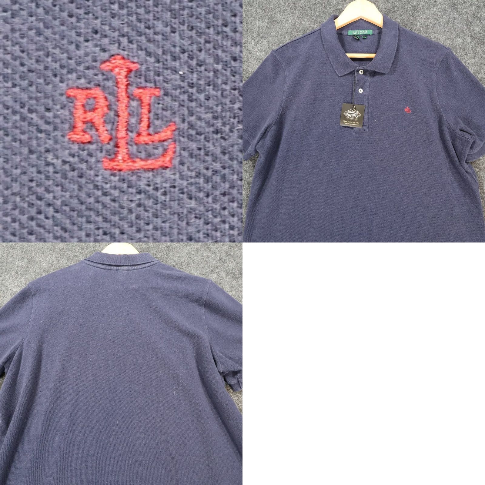 Ralph Lauren Lauren Ralph Lauren Polo Shirt Womens L Navy Blue Short Sleeve Pique Size L / US 10 / IT 46 - 8 Thumbnail
