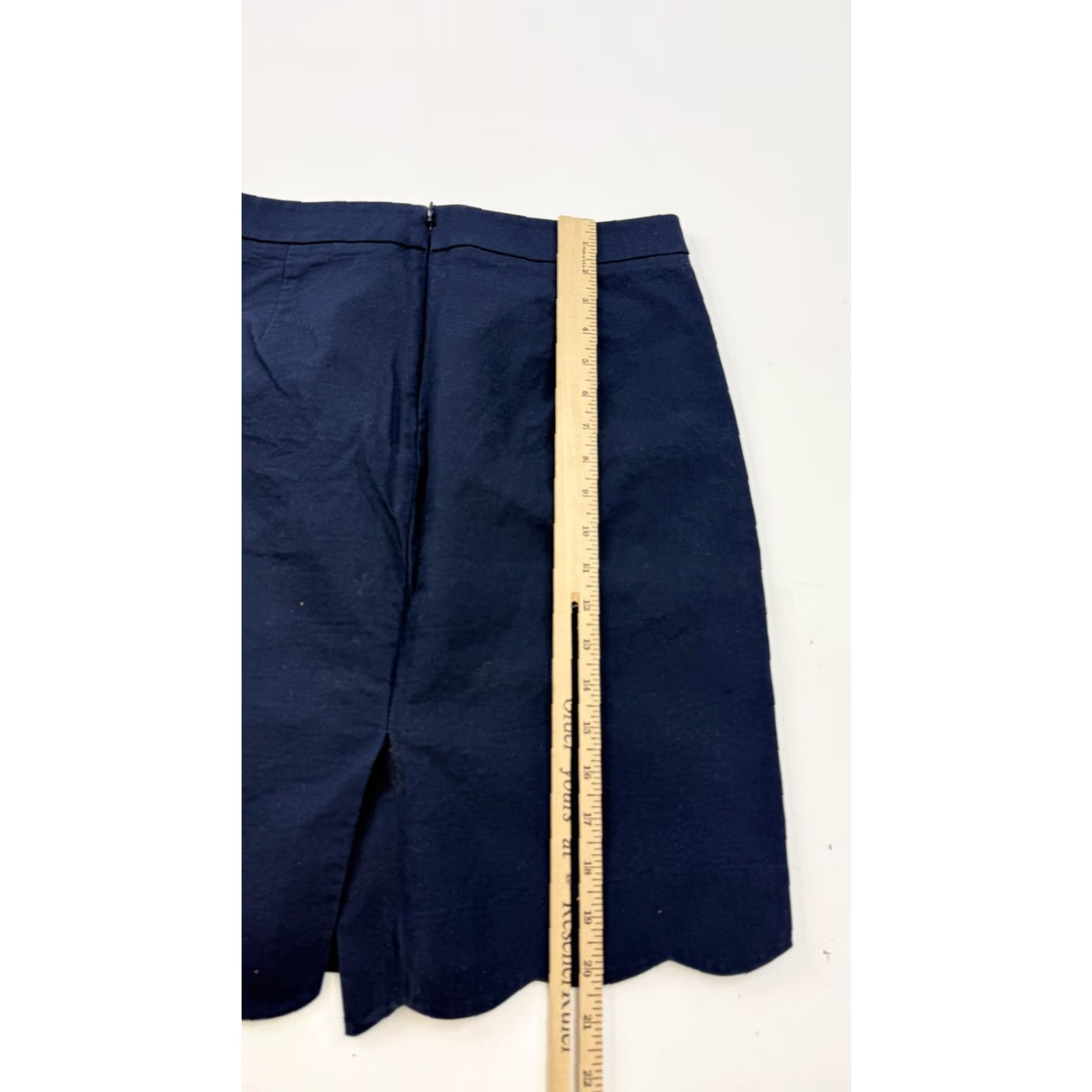 J.Crew J. By J.Crew Skirt Womens 4 Blue Cotton Twill A-Line Scallop Hem Mini Casual Size 27" / US 4 / IT 40 - 6 Thumbnail