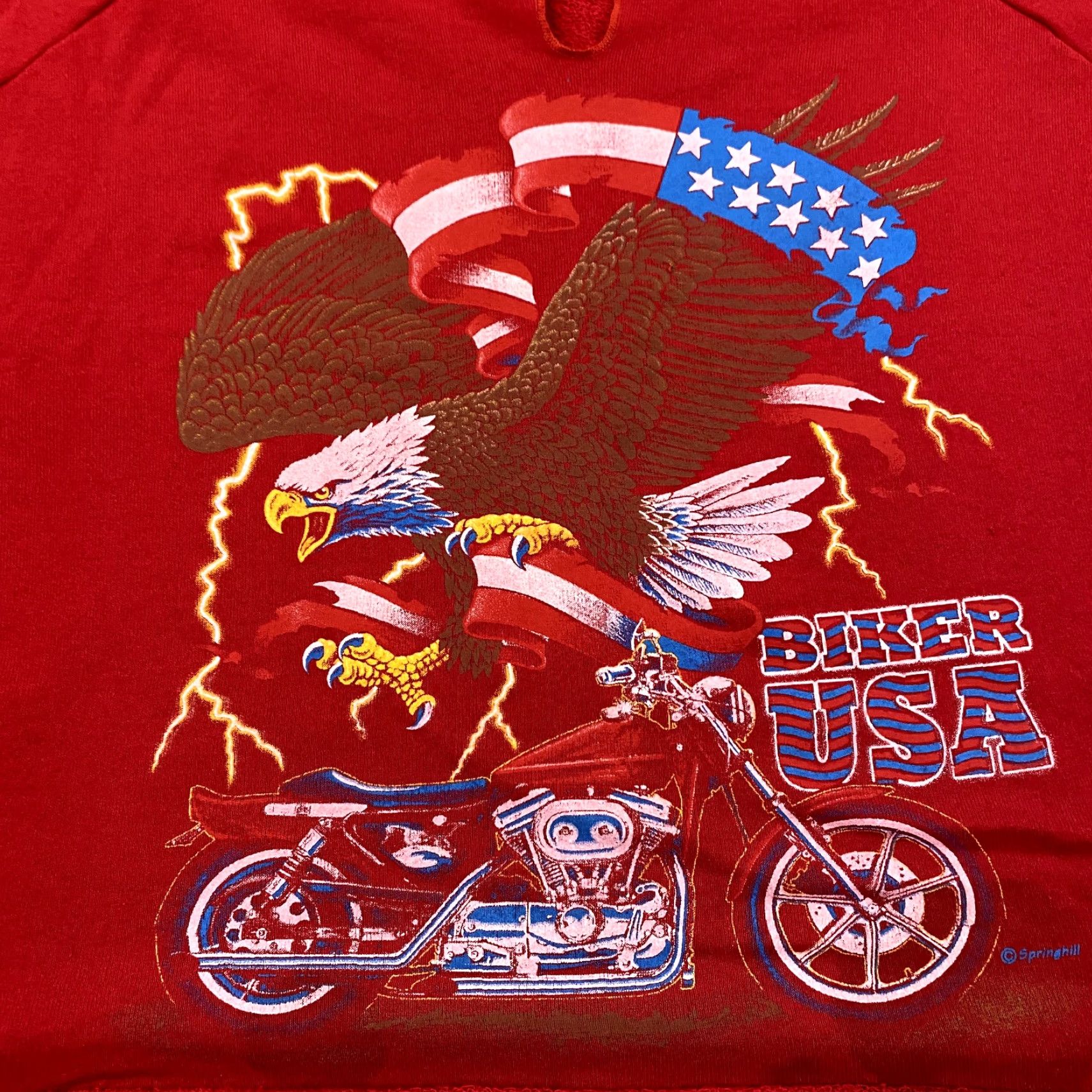 Vintage VINTAGE Motorcycle Shirt Mens One Size Red Biker Eagle Thunder Week Rag Gym 90s Size US M / EU 48-50 / 2 - 2 Thumbnail