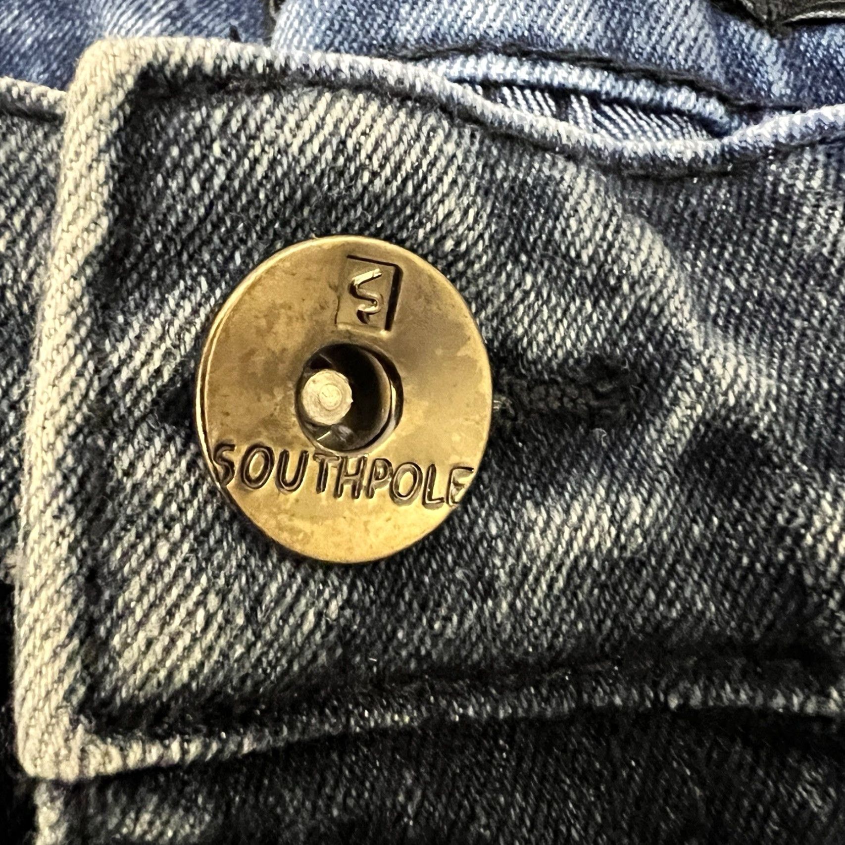 Southpole Southpole Blue Jean Shorts - Slim 32 - Distressed - Black Stripes - Men’s - Denim Front Zip Casual 90s Hip Hop Grunge Jeans Shorts Mens Size US 32 / EU 48 - 3 Thumbnail