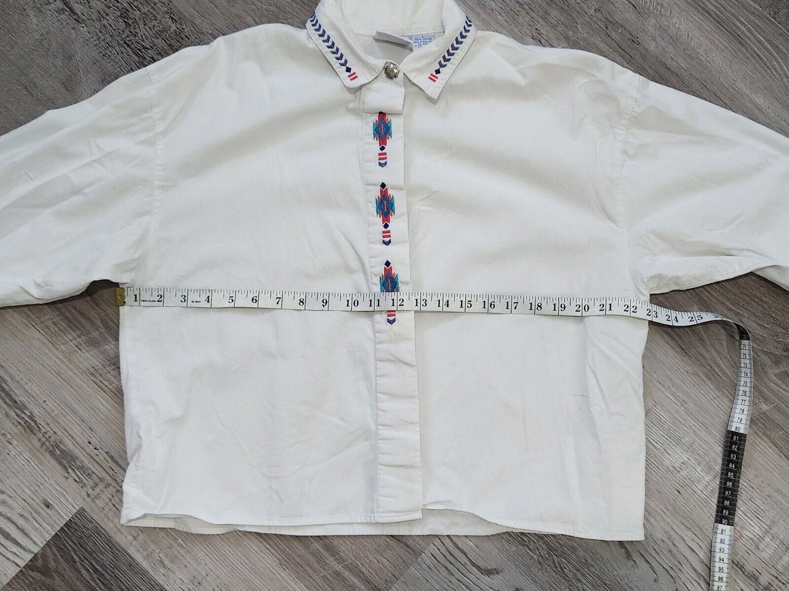 Designer Peddler Sport Shirt Large Vintage Western Long Sleeve Aztec Size L / US 10 / IT 46 - 6 Thumbnail
